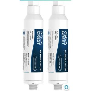 2-Pack AQUA CREST RV Inline Water Filter for RVs and Marines, Drinking & Washing